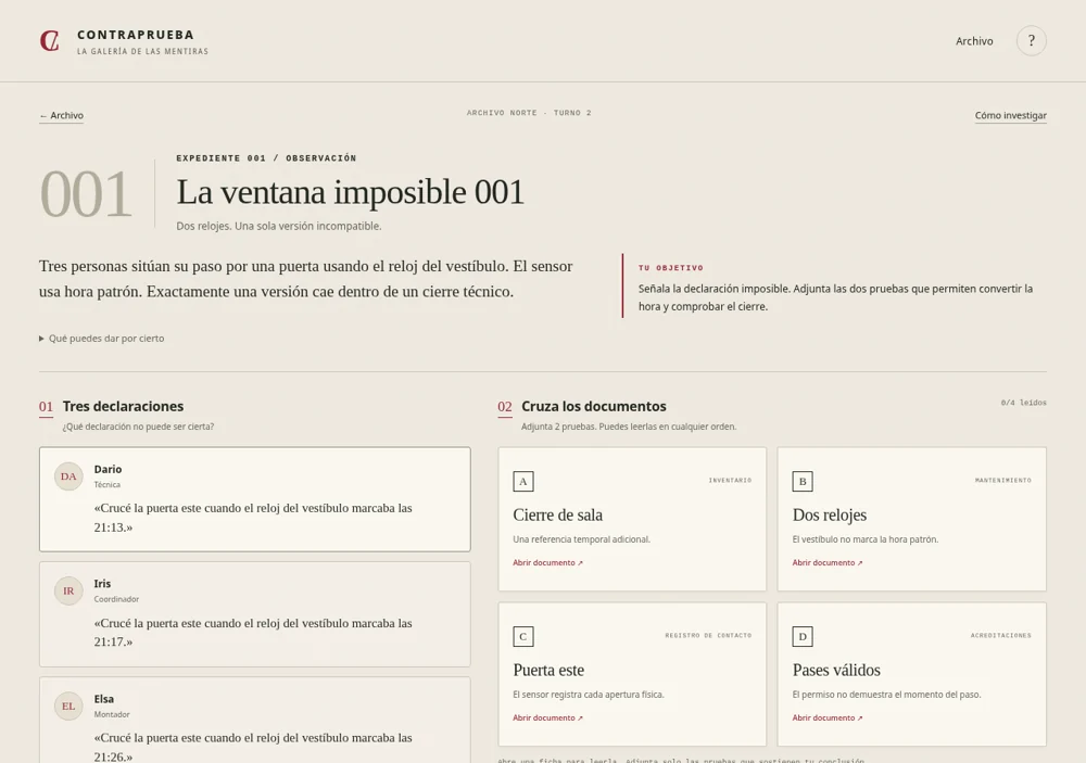 Captura real de la interfaz de Contraprueba