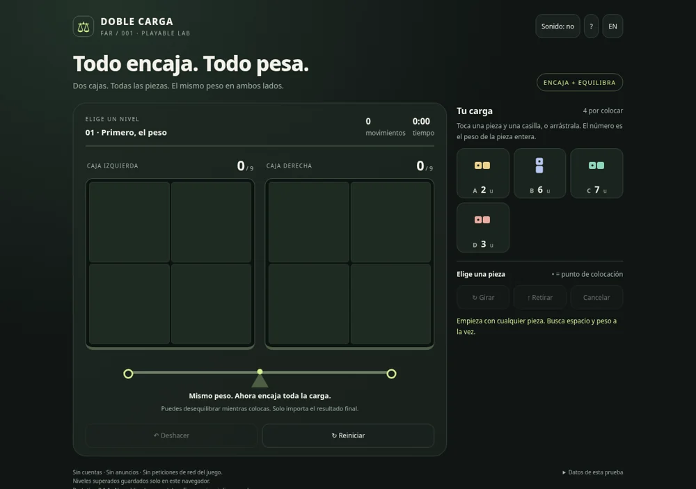 Captura real de la interfaz de Doble Carga